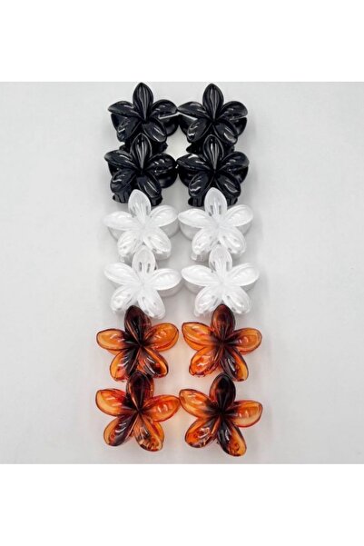 Zehra Aksesuar Kahverengi orta boy Hawaii Hibiscus Lotus çiçeği mandal toka