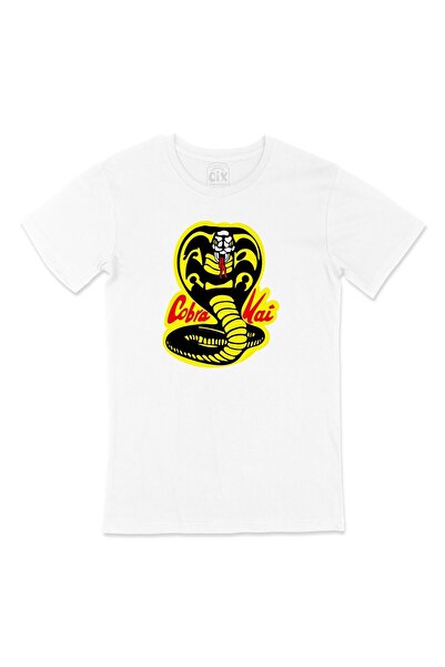 Cix Tricou alb cu design Cobra Kai Pocket Logo