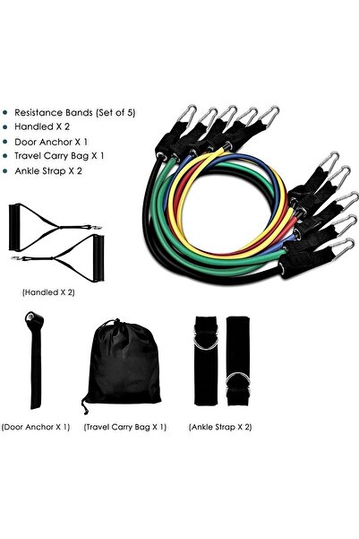 İMVULA Set de 11 bucăți de cauciucuri de rezistență latex bandă de rezistență pentru spatele ușii