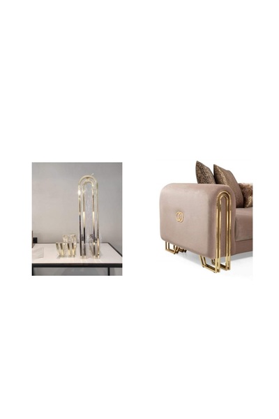 BafArt Μεταλλικό Πόδι Επίπλου Μοντάνα Μοντέλο 66*15 Χρυσό 2 Τεμάχια