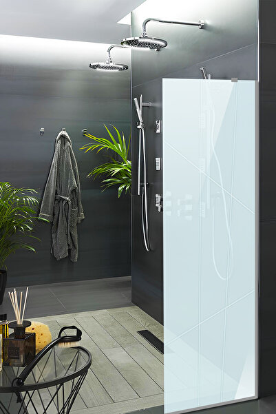 Decorita Cam Duşakabin Seperatör - Sabit Panel | Satina Cam - Kanallı | Metal...