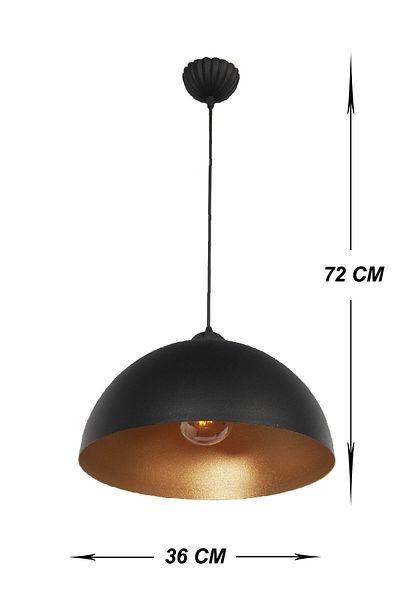 VENON 35 cm Metal Globe - Lighting Black Gold Chandelier