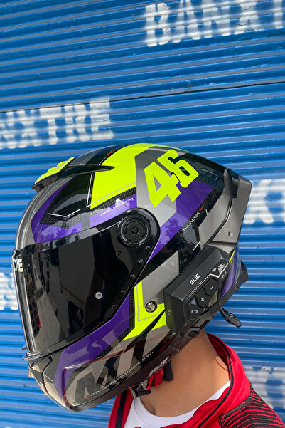 Banxtre Motor için Dekoratif 46 Logo Neon Sarı Motor-Araba-Kask için Etiket (...