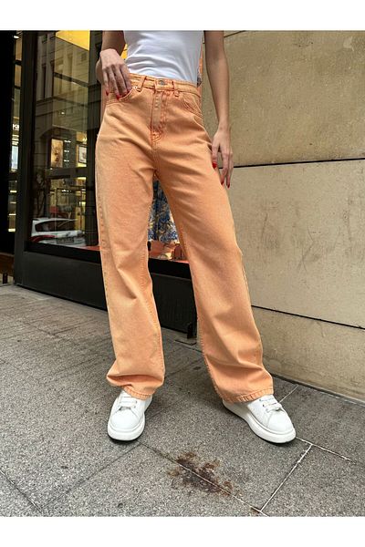 Gofeel Μουστάρδα Φαρδιά Πόδι Χαλαρή Πλένεται Unisex Jean