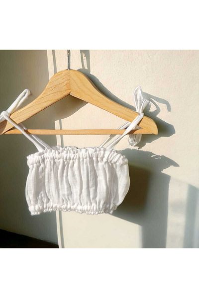 BEBEĞİME ÇORAP Fată - Bluză Crop Culoare Muslină, Elastică