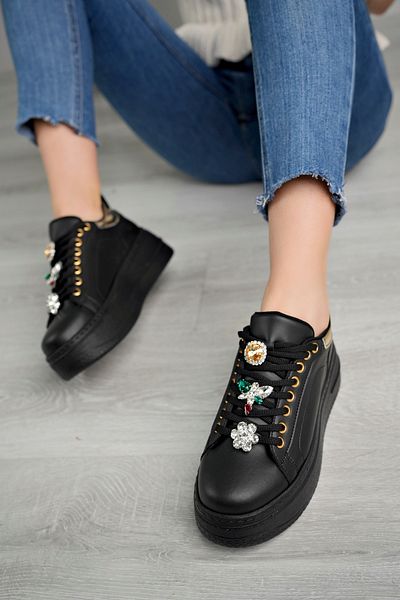 Saks Gardrop Pantofi sport cu șireturi, cu talpă groasă, cu pietre colorate