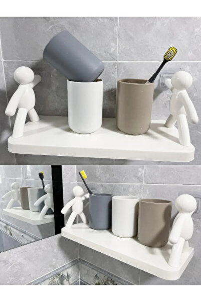 Ecolux Декоративна мила поличка для ванної кімнати у вигляді людини - самоклеюча поличка та вішалка для ванної кімнати - 1 ШТ.