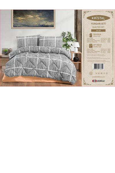 Taç Crown Crystal Terry Cotton Quilt Pillow Set Simuzar Coffee
