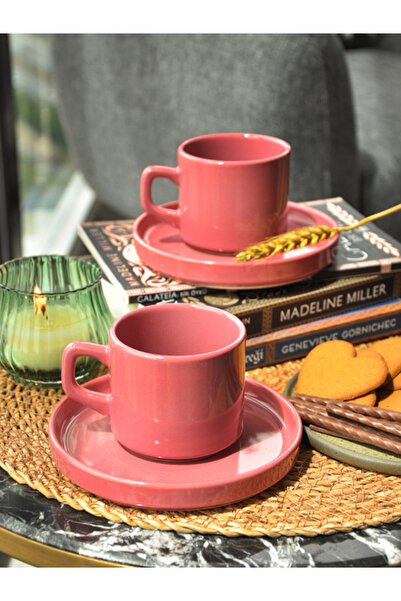 M'art Home Cera'n 2'li Double Çay Fincan Takımı Frambuaz 553