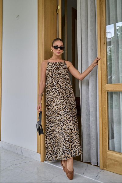 My Blog Rochie cu bretele ajustabile leopard