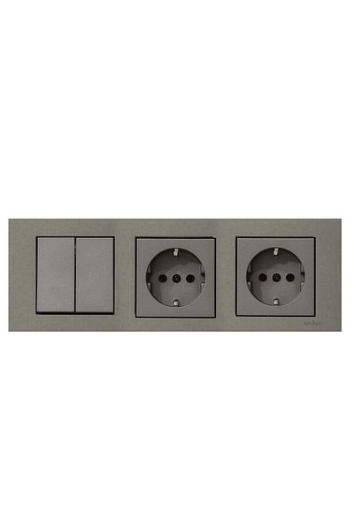 OVİVO Ovivo Grano Anthracite - Set of 3 Commutator, Grounded Socket and Grounded Socket