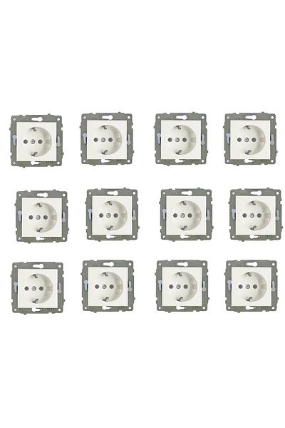 OVİVO Ovivo Grano White Grounded Socket 12-Pack Unframed (Mechanism)