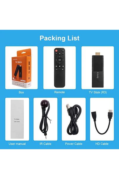 RabbitTech 4K Ultra HD Android TV Stick - Smart TV Wifi Media Player