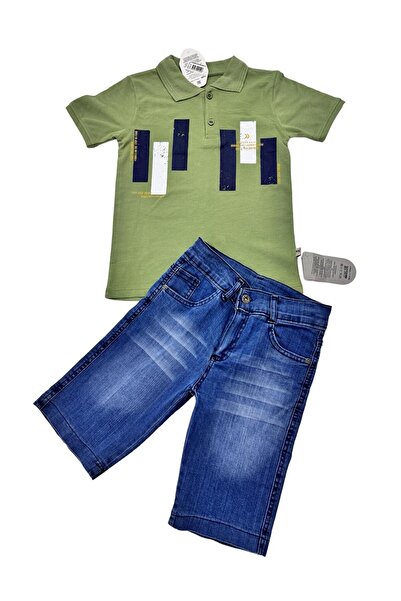 Esterella Țesătură pentru băieți - Set tricou cu gât polo și pantaloni scurți...