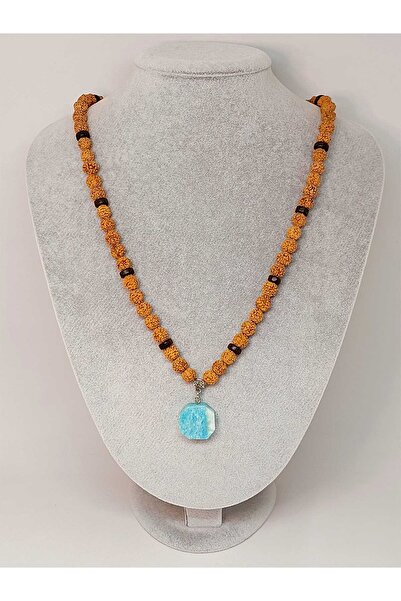 Yasamtohumu قلادة بذور حجر الأمازونيت من رودراشا - سوار 8 ملم (49738)