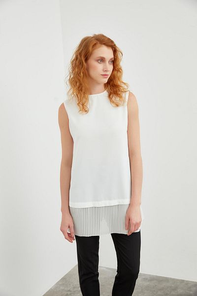 Zühre Bicycle Collar Sleeveless Pleated Underwear