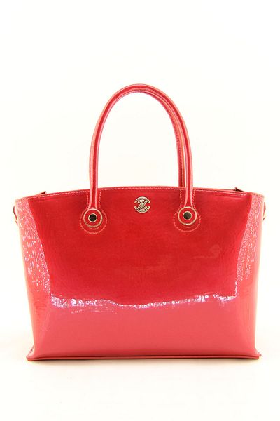 HNB Red Patent Leather Women's Handbag - Multi-Compartment Classic Design