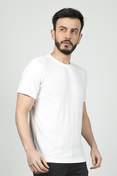 Cazador Ανδρικό μπλουζάκι B.Neck K.Sleep 4161 Εκρού