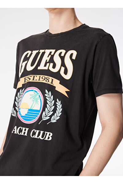 Guess Ανδρικό μπλουζάκι με μαύρη λαιμόκοψη - M4GI57K9RM1JTMU_SS BSC BEACH CLUB T
