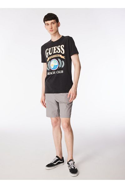 Guess Ανδρικό μπλουζάκι με μαύρη λαιμόκοψη - M4GI57K9RM1JTMU_SS BSC BEACH CLUB T