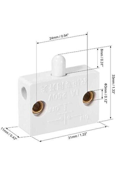 Motorobit 250V 1A Dolap Kapak Switch NC - Siyah