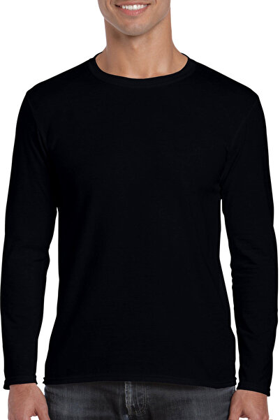 ROCKANDROLL Düz Uzun Kollu Siyah Penye Erkek Tişört