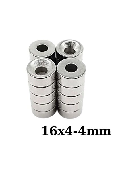 Motorobit 16X4-4mm Havşa Delikli Neodyum Güçlü Mıknatıs - Neodim Magnet