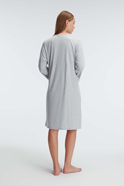ANIL AMBALAJ 11312 Model - Women's Polyester Elastane STRAIGHT Summer Mini Nightgown with V-Neck and Lace Detail