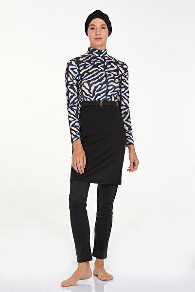 Adasea Woman Full Hijab Black Swimsuit C4T2N5O4