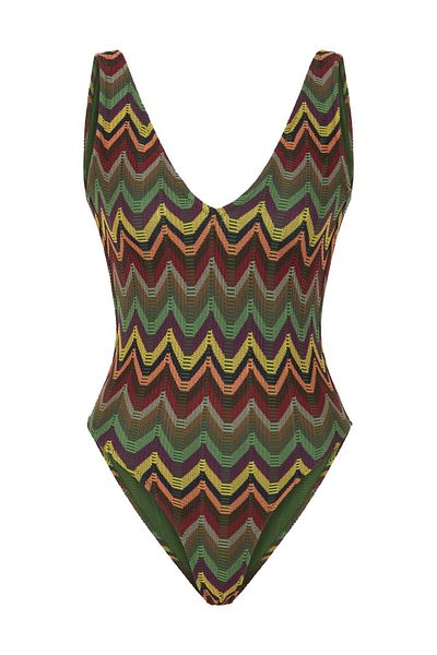 AQUELLA Costum de baie cu decolteu în V cu model