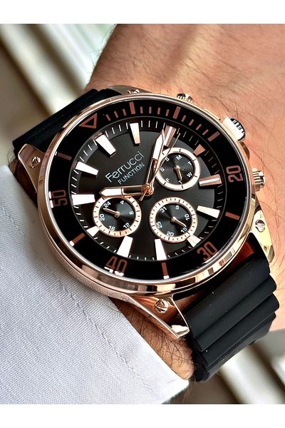 Ferrucci Function FCF.03345FS.03 Silicone Band Men's Wristwatch