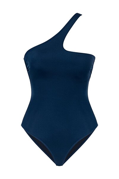 AQUELLA Costum de baie cu un singur umăr bleumarin