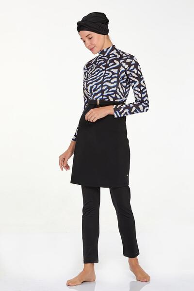 Adasea Woman Full Hijab Black Swimsuit C4T2N5O4