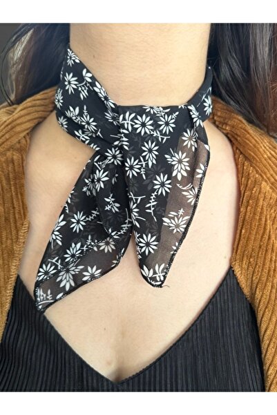 MAZEN Patterned Chiffon Scarf 45X45 Hair, Bag, Wrist, Neck Accessory