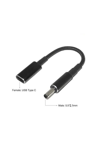 Motorobit Dişi Type C - Erkek 5.5x2.1mm Jack Dönüştürücü Kablo Tip-C to 5521