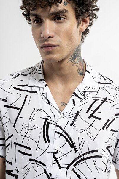 Loft lf 2035557   Cămașă albă cu mânecă scurtă pentru bărbați