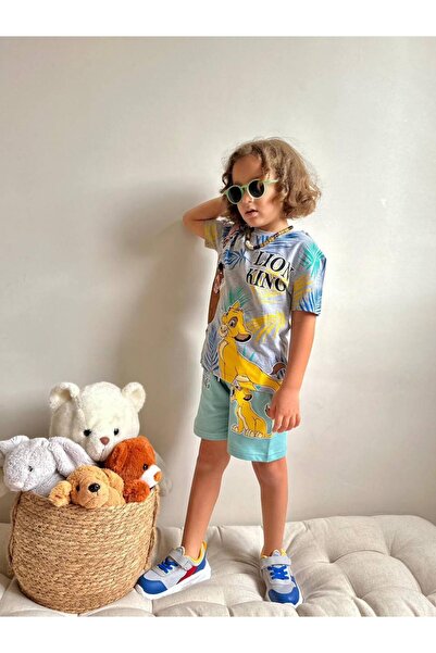 hira kids collection BOY CHILD LION KING PRINTED BOTTOM TOP SET WITH SHORTS