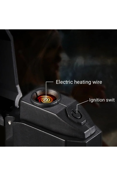 gaman Gazsız Rezistanslı Elektrikli Usb Şarjlı Çakmak  Mini Cob El Fenerli 2 ın 1 Mini Projektörlü Çakmak