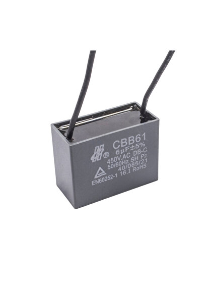 Motorobit CBB61 6uF 450V Kablolu Kutulu Daimi Kondansatör