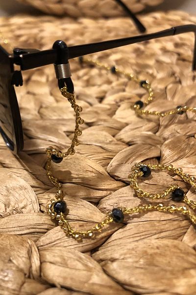 ziwod Black Beaded Glasses Rope