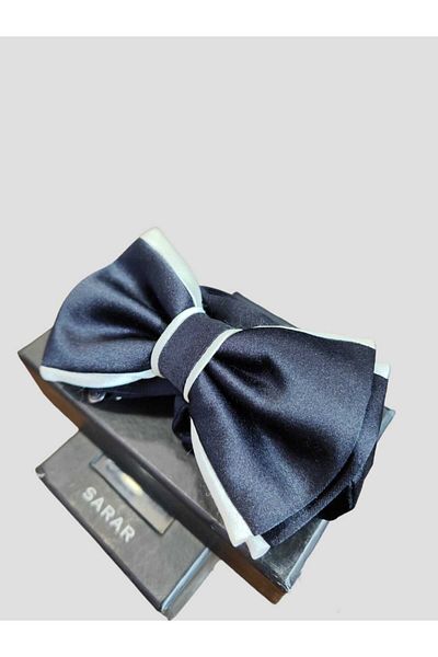 Sarar Dark Navy Blue Piping Papillon