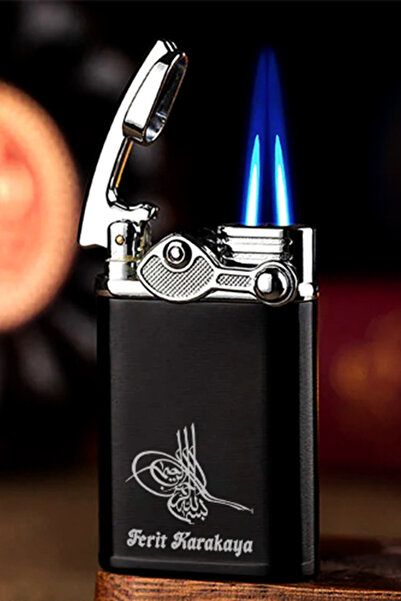 İŞTE BU Kişiye Özel İsimli Benzinli Lüks Metal Çakmak Osmanlı Tuğrası Temalı ...