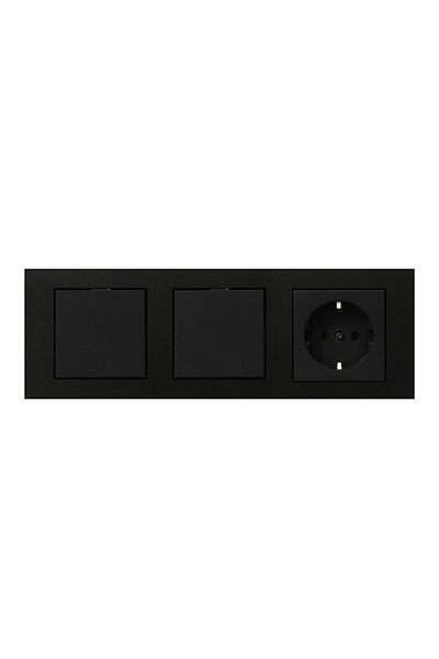OVİVO Ovivo Grano Set of 3 - Black Switch, Switch and Grounded Socket