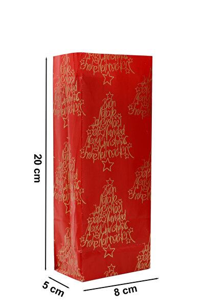 repro design Yılbaşı Temalı Kese Kağıdı 8x20x5 Cm 10 Adet Model:25