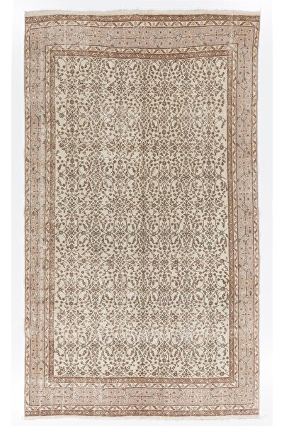 Tekin 185x320 cm Çiçek Desenli 20.Yüzyıl'dan El Yapımı Eski Türk Uşak Halısı
