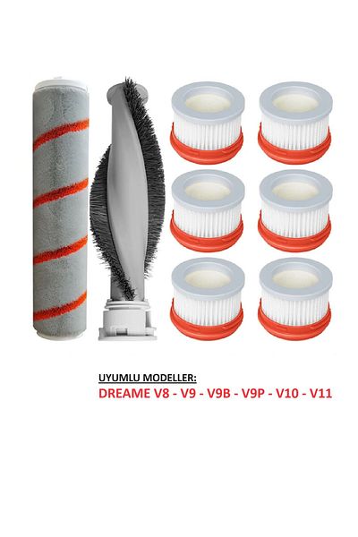 LİN GRUP Dreame V8-v11 Compatible Roller Brush Hepa Filter Set