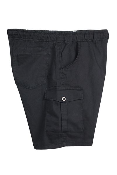 marufshop Ανδρικό τζιν σορτς μεγάλου μεγέθους κατάλληλο για βάρος 118-156 κιλά μαύρο