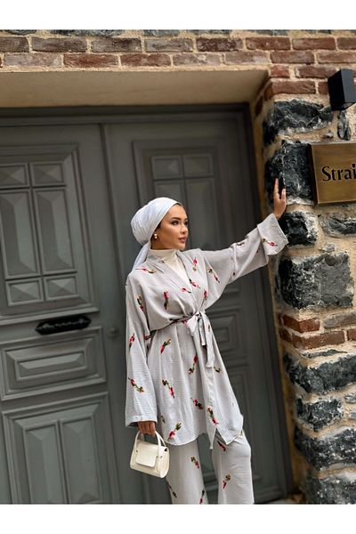 sorisso Floral Patterned Women's Kimono Set