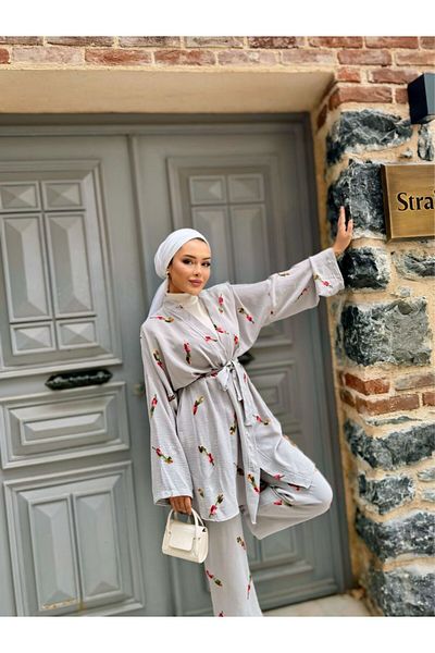 sorisso Floral Patterned Women's Kimono Set