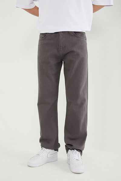 DİFRANSEL Gray Baggy Jeans - Men's Straight Pocket Trousers